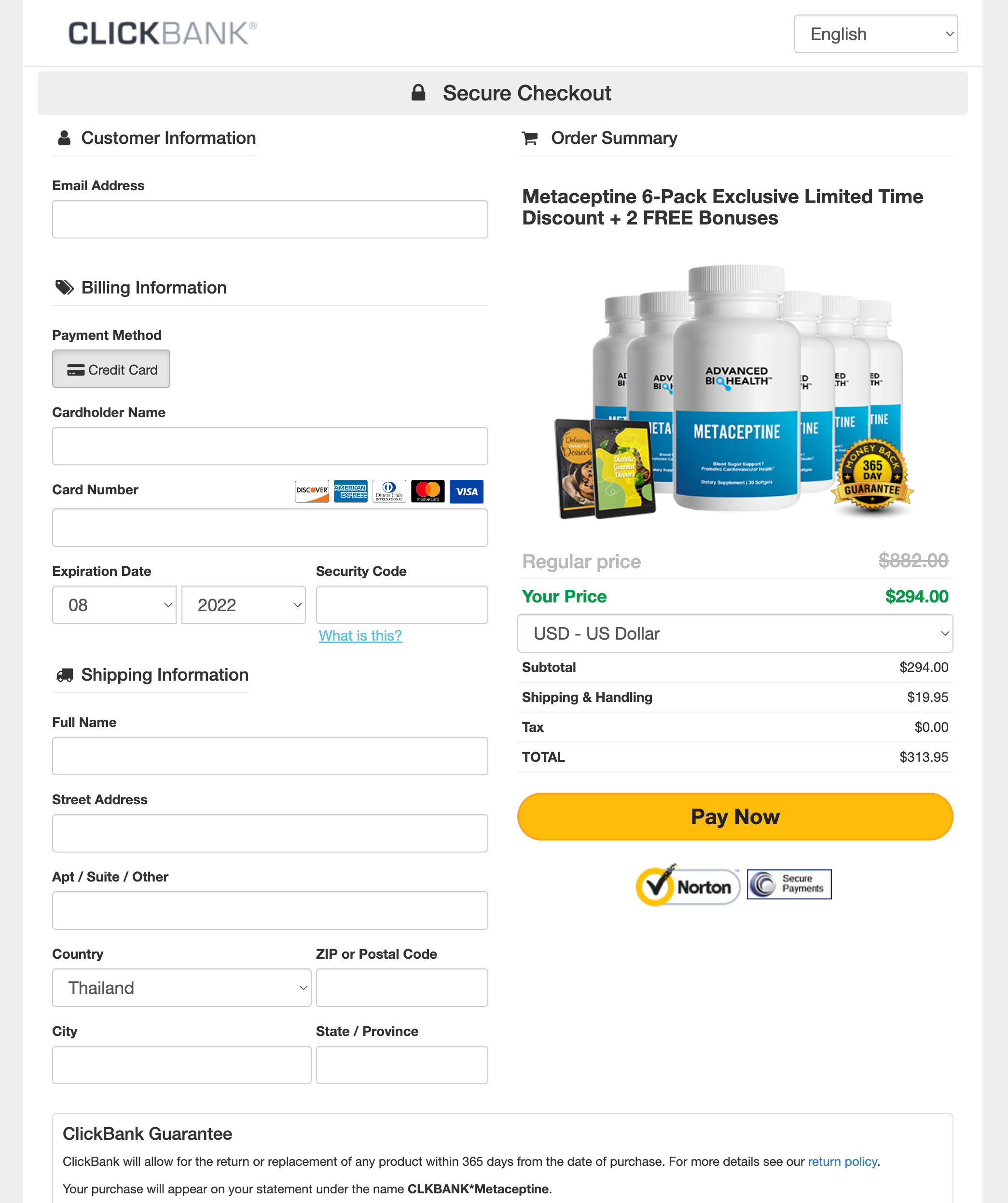 Metaceptine - Order Page