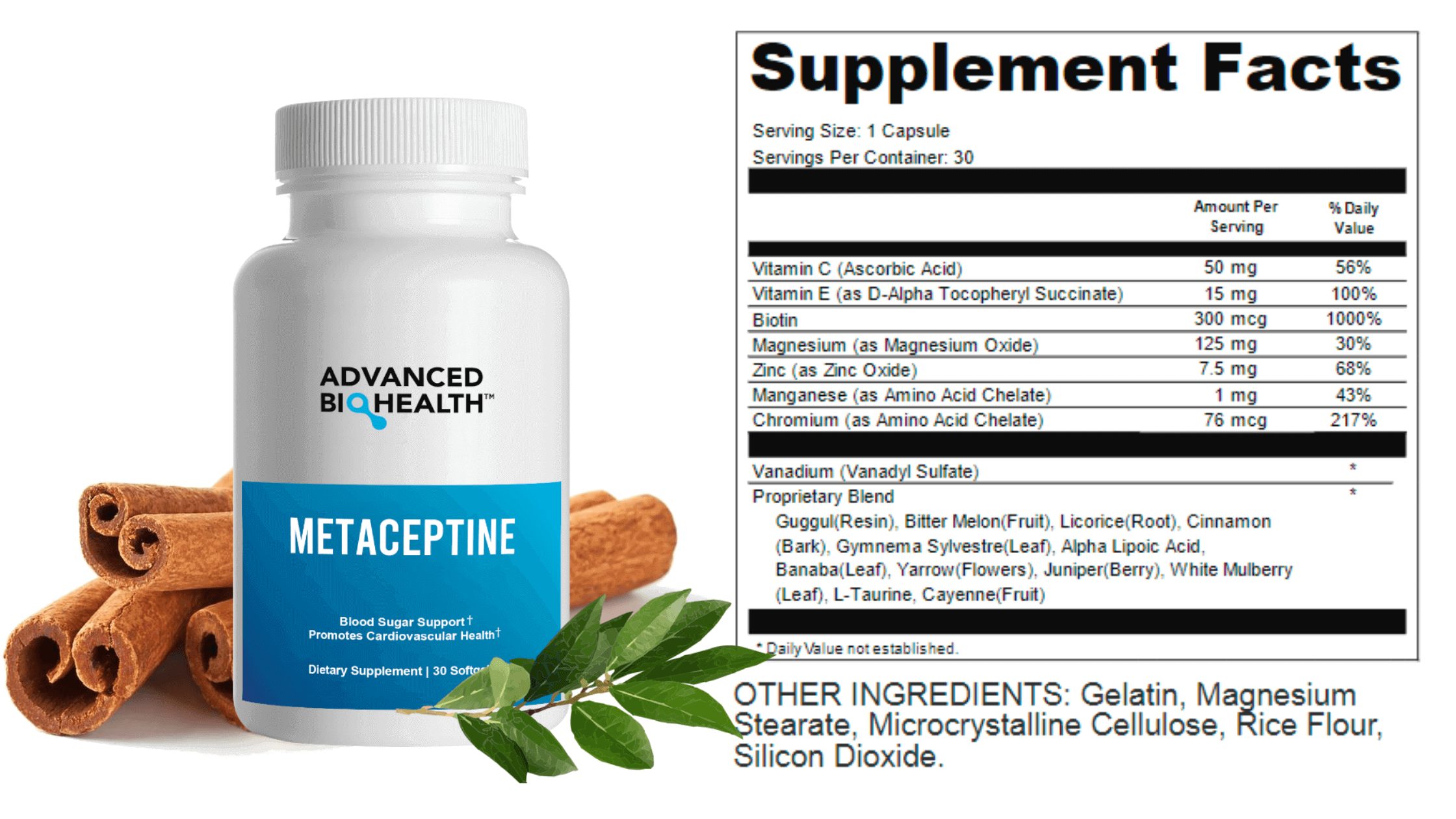 Metaceptine blood sugar supplement Facts